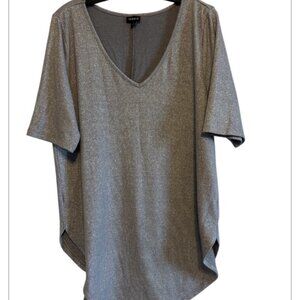 Torrid Gray Sparkle Stretch Short Sleeve Office Casual Top Size 2 or XL
